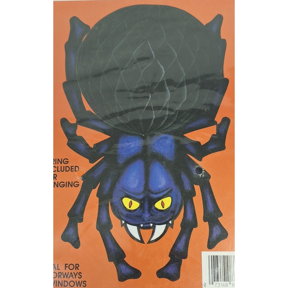 Eureka‎ 12 Inch Honeycomb Tissue Spider Halloween Hanging Die Cut